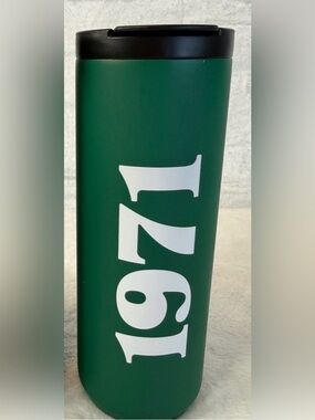 Starbucks Green and White Numbered Travel Tumbler